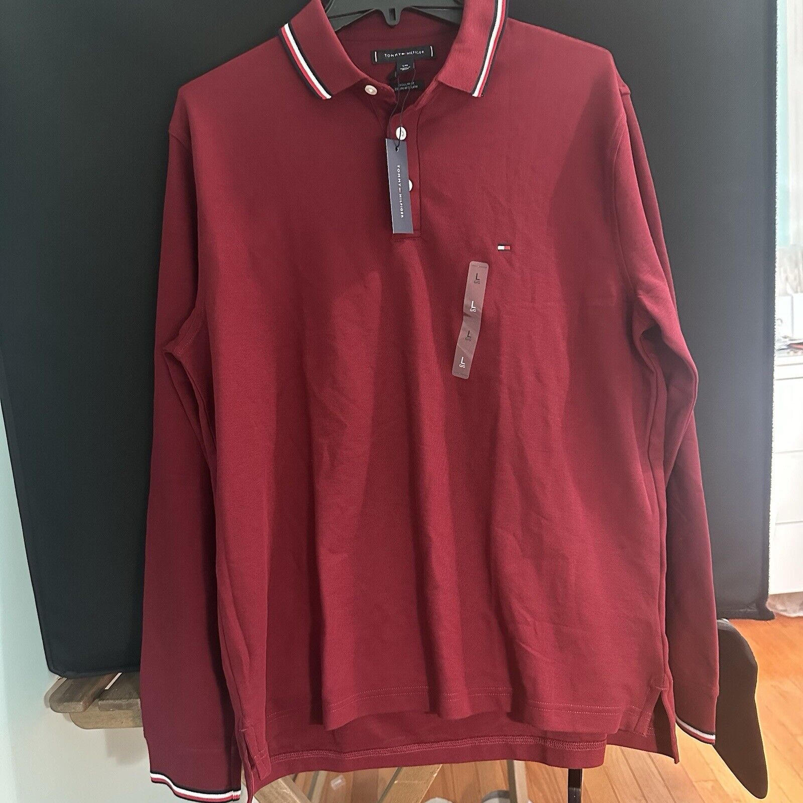 Tommy Hilfiger NEW Tommy Hilfiger Men's Long Sleeve Regular Fit Polo Large Size US L / EU 52-54 / 3 - 5 Thumbnail