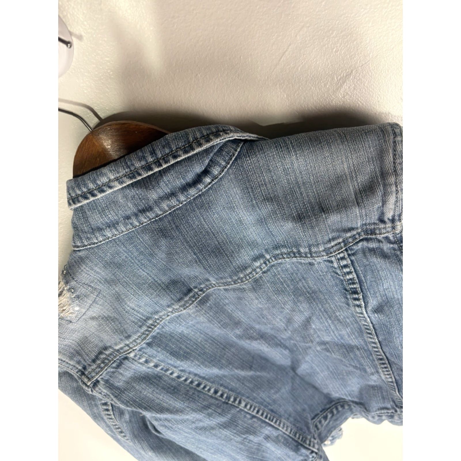 American Eagle Outfitters VINTAGE American Eagle Denim Jacket Women's Cropped Short Sleeve 90s Bohemian Casual Size M / US 6-8 / IT 42-44 - 5 Thumbnail