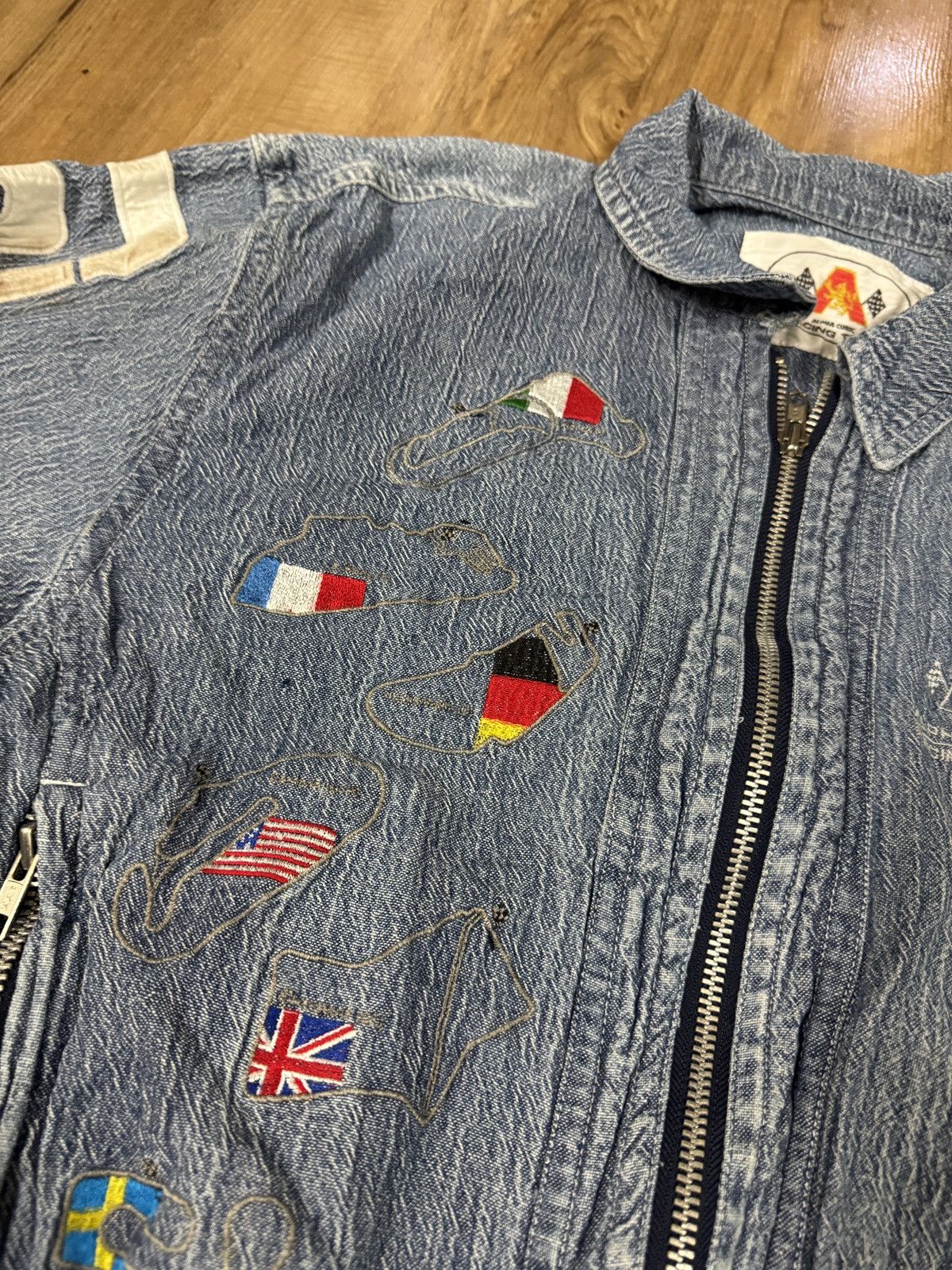 Formula 1 Vintage alpha cubic racing team denim jacket Size US L / EU 52-54 / 3 - 2 Thumbnail