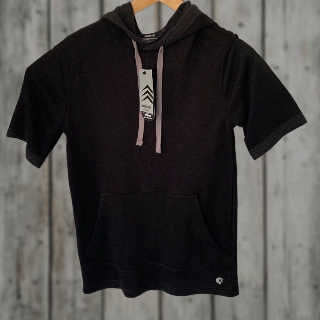 Vintage Solaris Hooded Pullover Mens S Black Hoodie Sweatshirt Pullover Logo Breathable Reflective French Terry Size US S / EU 44-46 / 1 - 1 Thumbnail