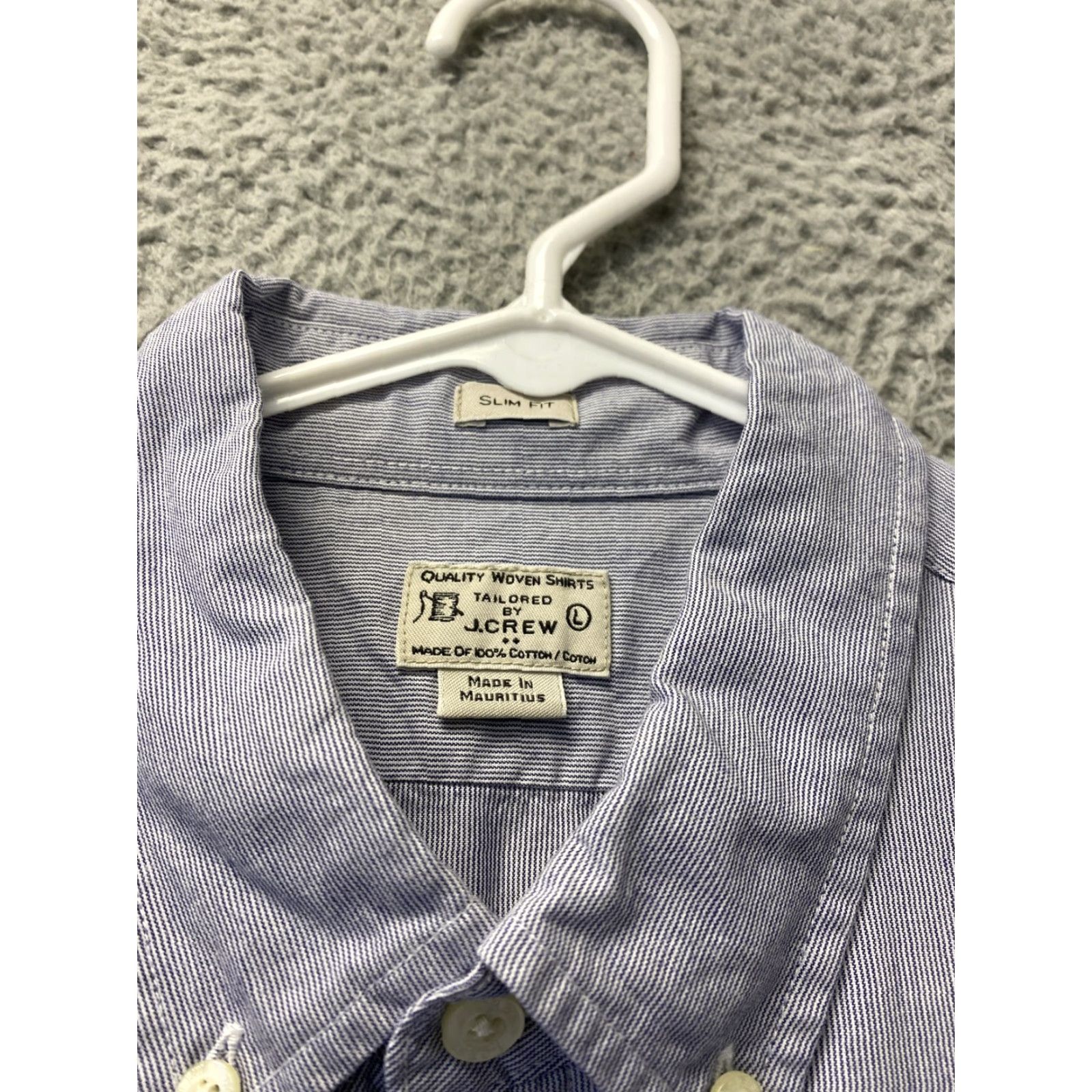 J.Crew J.Crew Ludlow Dress Shirt Men Large Blue Striped Long Sleeve Cotton Mens Size 42R - 3 Thumbnail