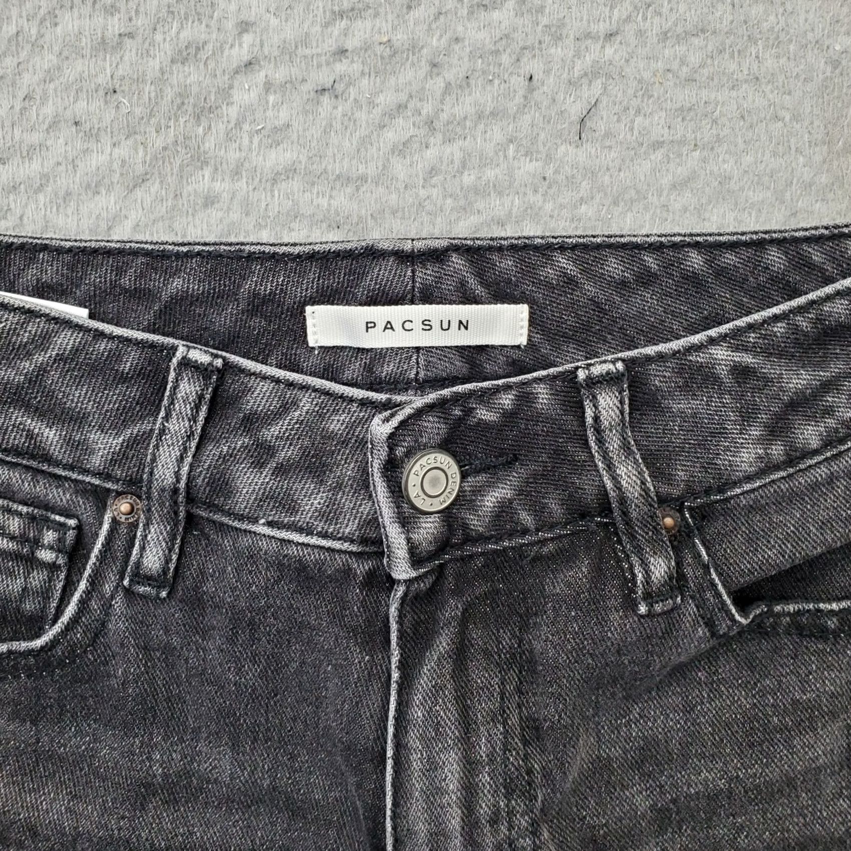 Pacsun PacSun Womens Jeans 24 Black Denim 5-Pocket Dark Wash Regular Straight Leg - Size 24 - 100% Cotton - Dark Denim - Mens, Womens Size 42" / US 20 - 7 Thumbnail