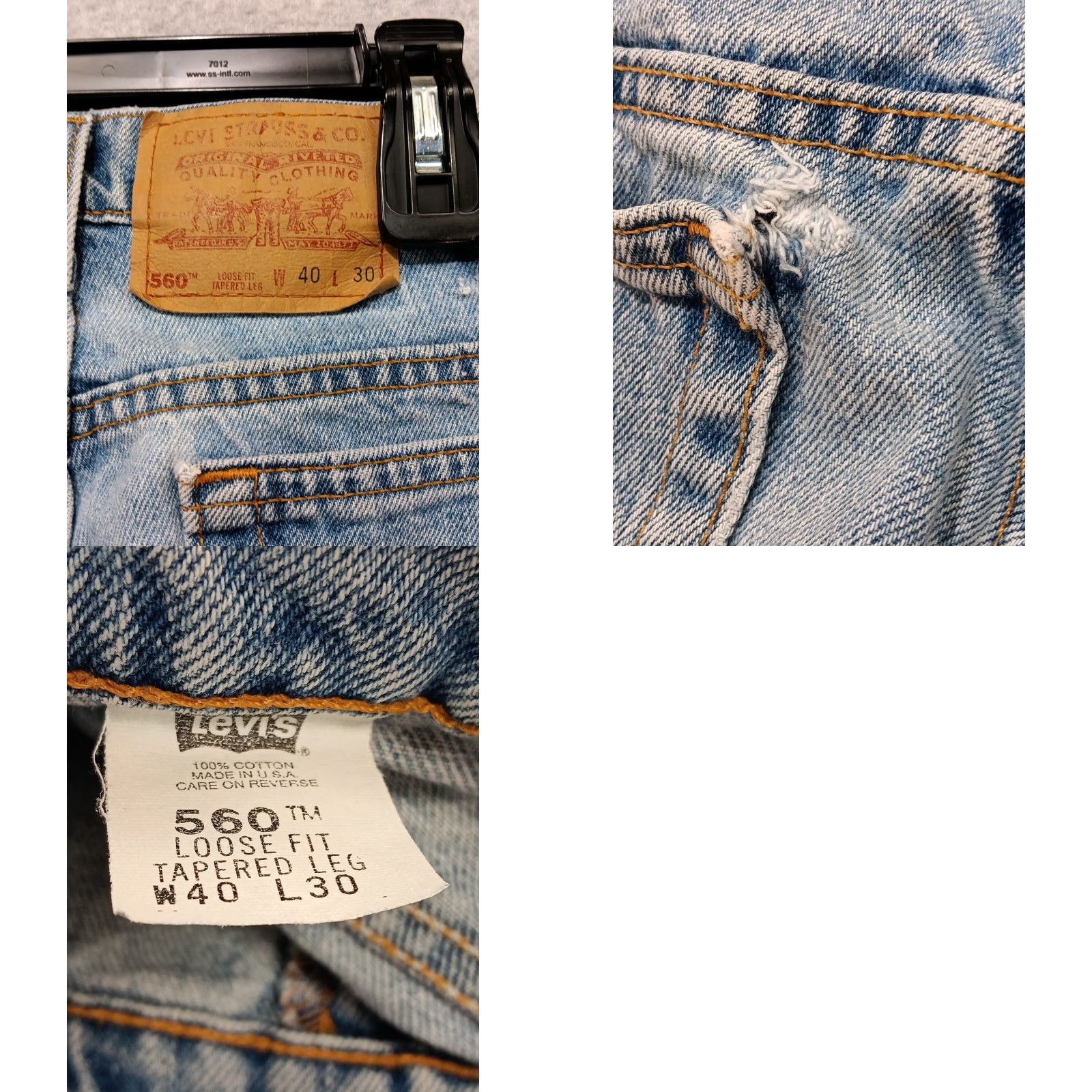Levi's VINTAGE Levi's 560 Size 40x30 Light Denim Blue USA Loose Fit Tapered leg Grunge 01 Size US 40 / EU 56 - 9 Thumbnail