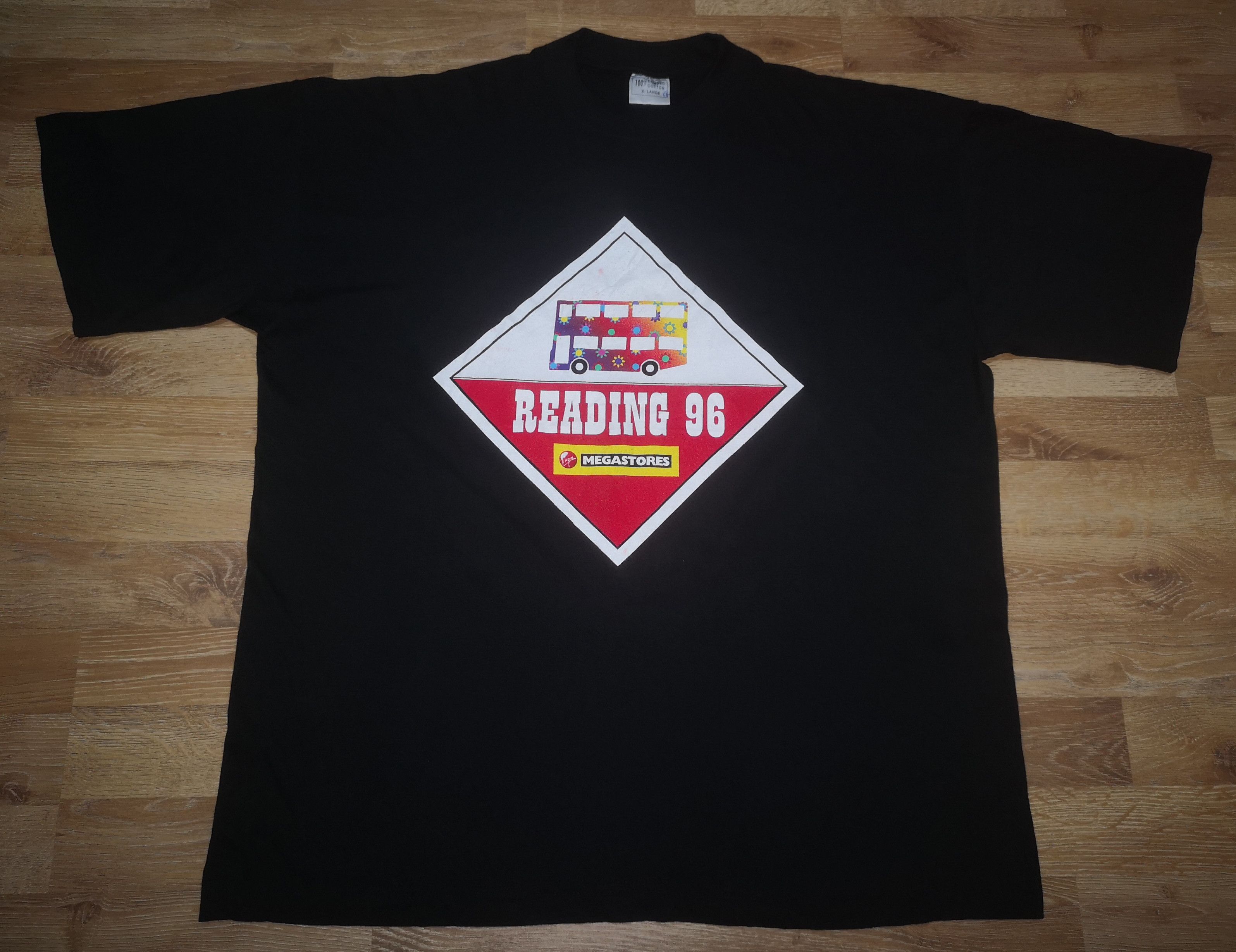 Band Tees × Vintage Vintage 90s Virgin Megastore Reading 1996 Crew Promo T Shirt Size US XL / EU 56 / 4 - 1 Thumbnail
