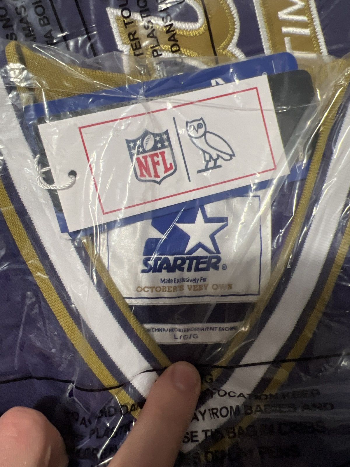 Drake OVO x NFL BALTIMORE RAVENS STARTER TRAINER PULLOVER JACKET Size US L / EU 52-54 / 3 - 13 Thumbnail