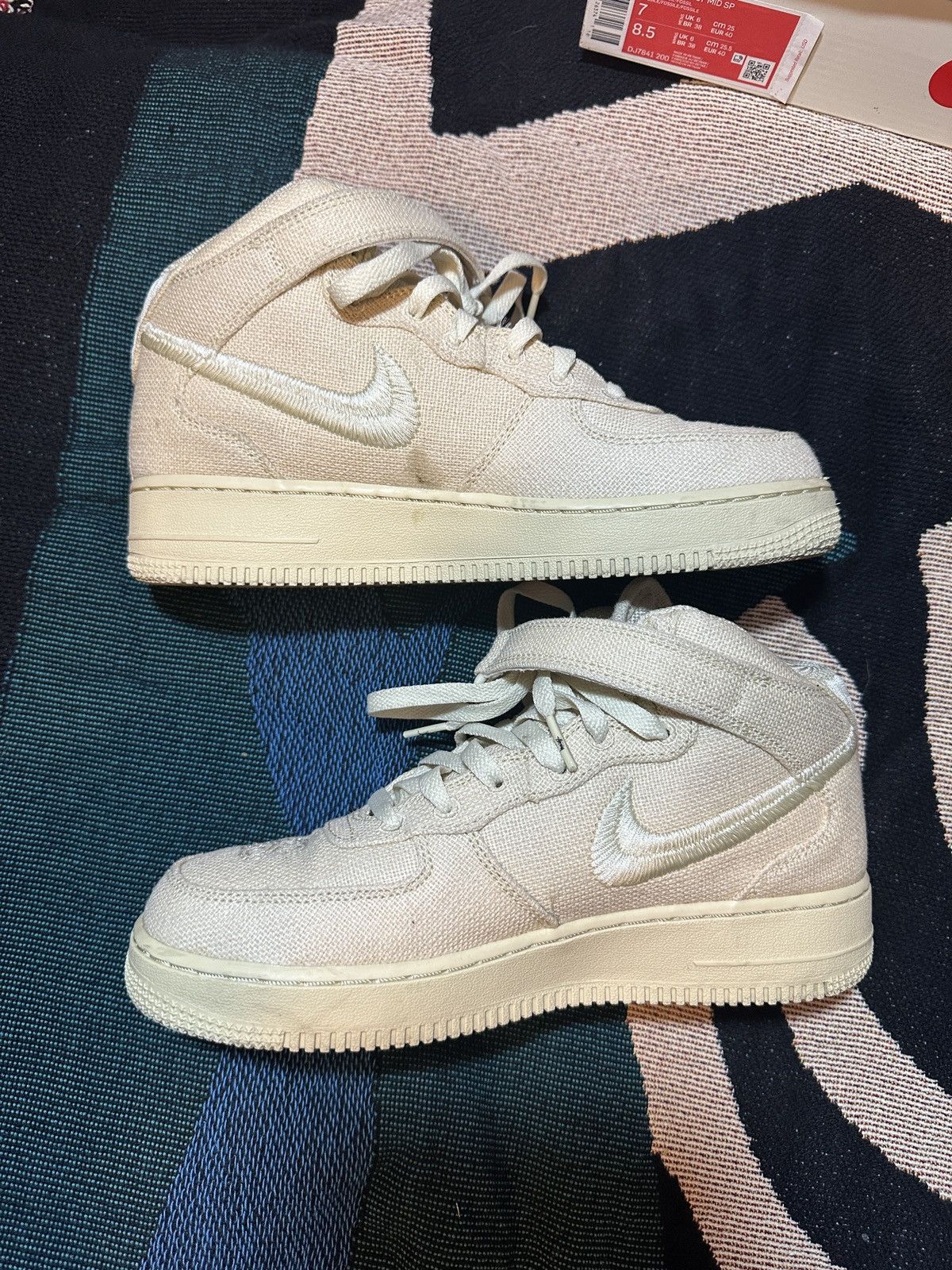 Nike × Stussy Nike Air Force 1 Mid Stussy Fossil Size US 7 / EU 40 - 4 Thumbnail