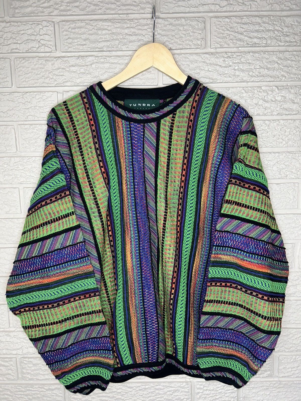 Luxury × Tundra Canada × Vintage Vintage Tundra 3D Knit Sweater Coogi Style  RARE | Grailed