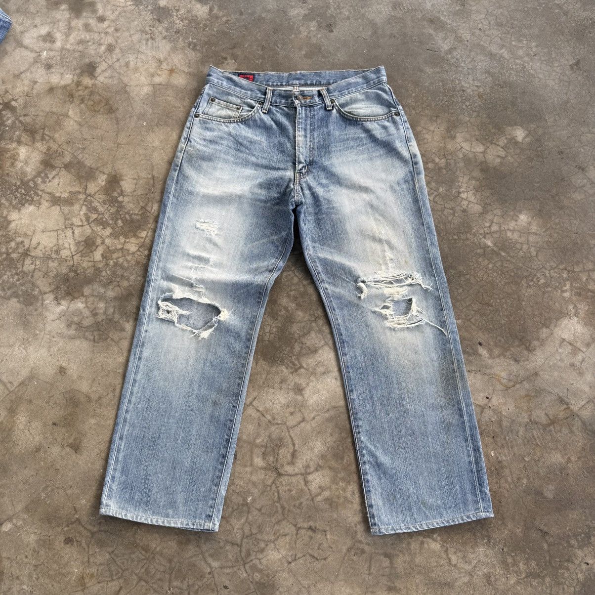Edwin W33x27.5 Vintage Edwin Faded Ripped Denim Jean Pants Size US 33 - 1 Thumbnail
