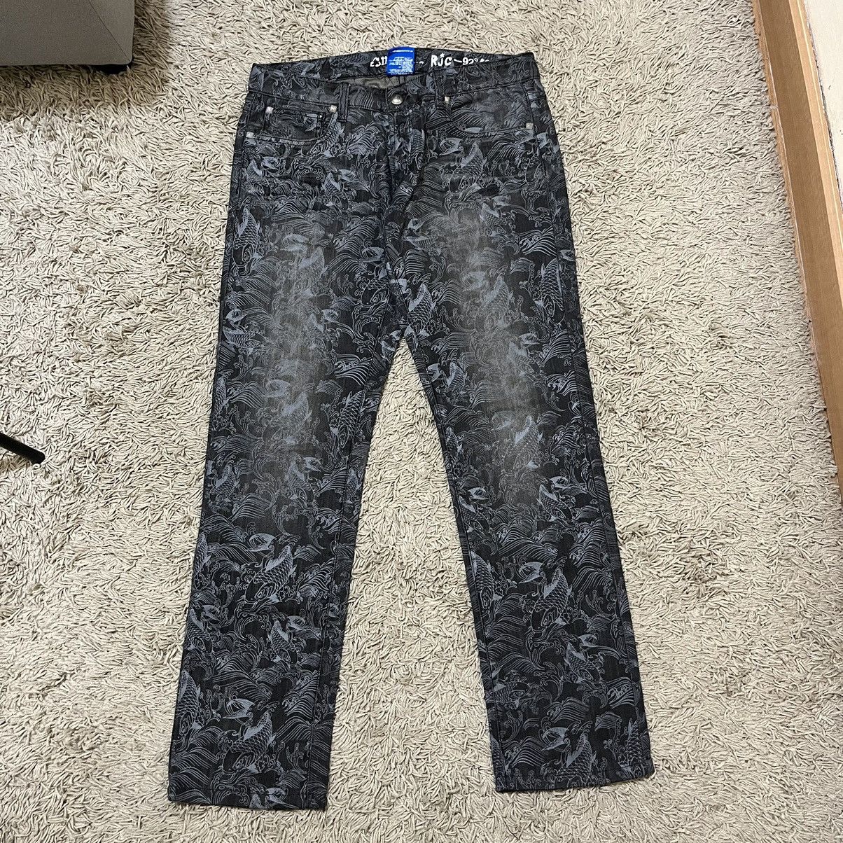 Japanese Brand Korse by Rei Takahashi Koi Fish Button Fly Denim Pants Size US 32 / EU 48 - 1 Thumbnail