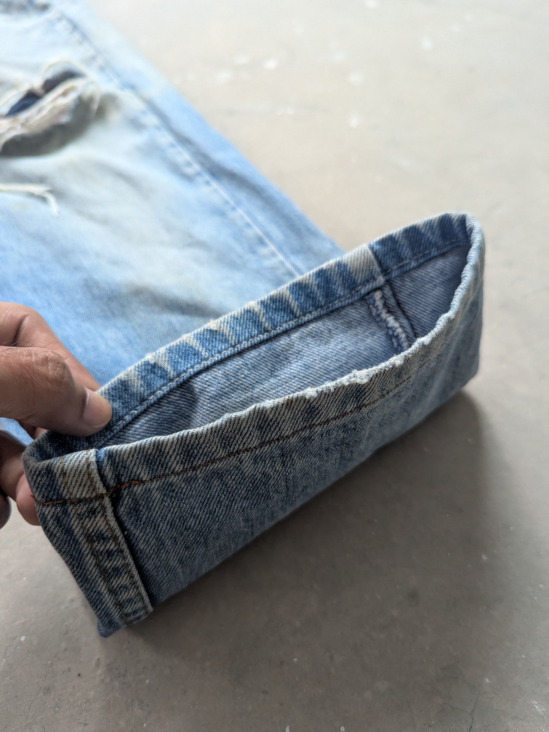 Levi's × Vintage Vintage Levis Denim Distressed Custom Patchwork Punk Style Size US 32 / EU 48 - 11 Thumbnail