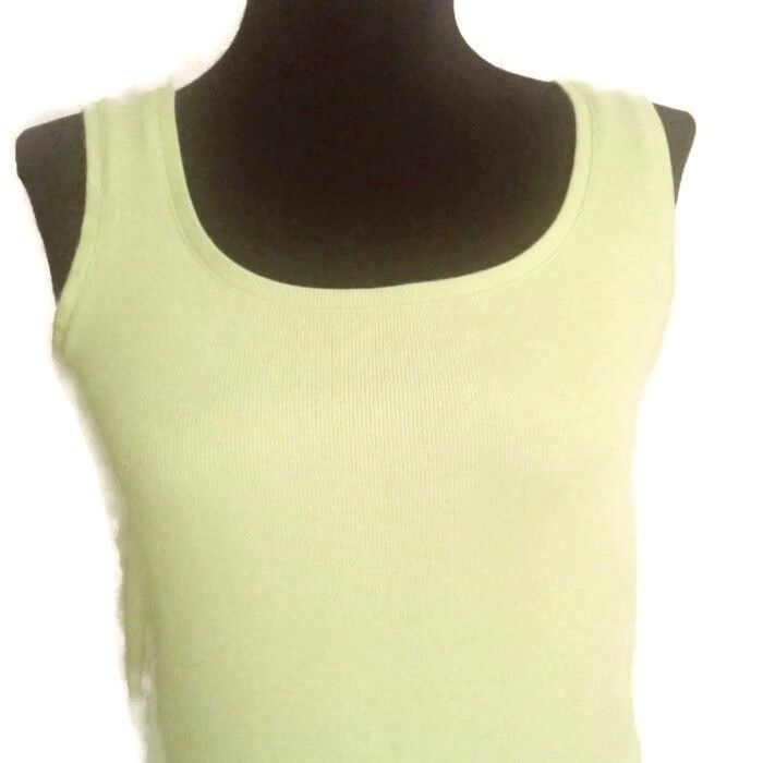 Chicos Chicos Size 0 S 4 Tank Top Womens Lime Green Ribbed Sleevele Size S / US 4 / IT 40 - 2 Thumbnail