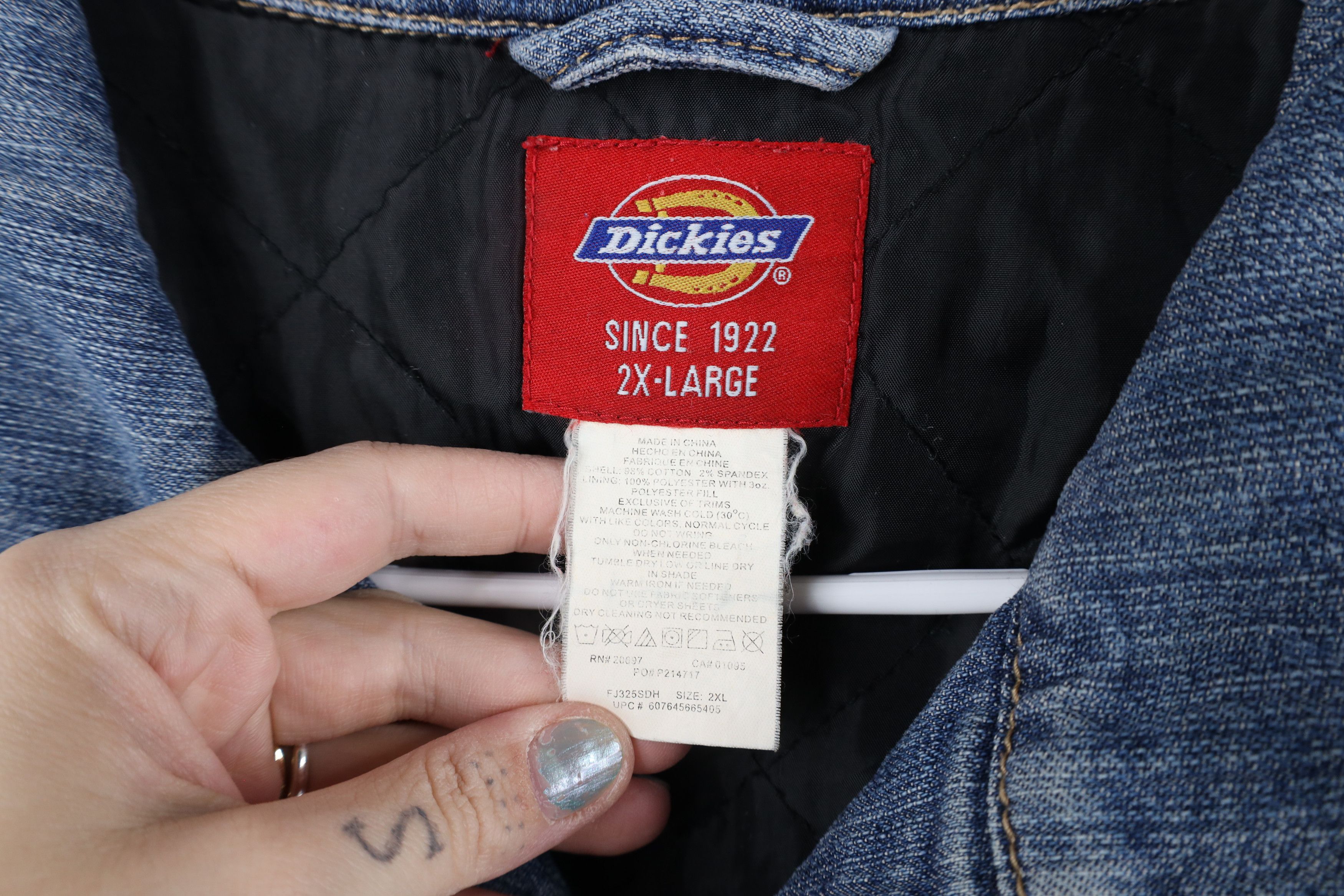 Dickies × Vintage Vintage Dickies Spell Out Quilted Denim Jean Jacket Blue Size XXL / US 16-18 / IT 52-54 - 10 Thumbnail
