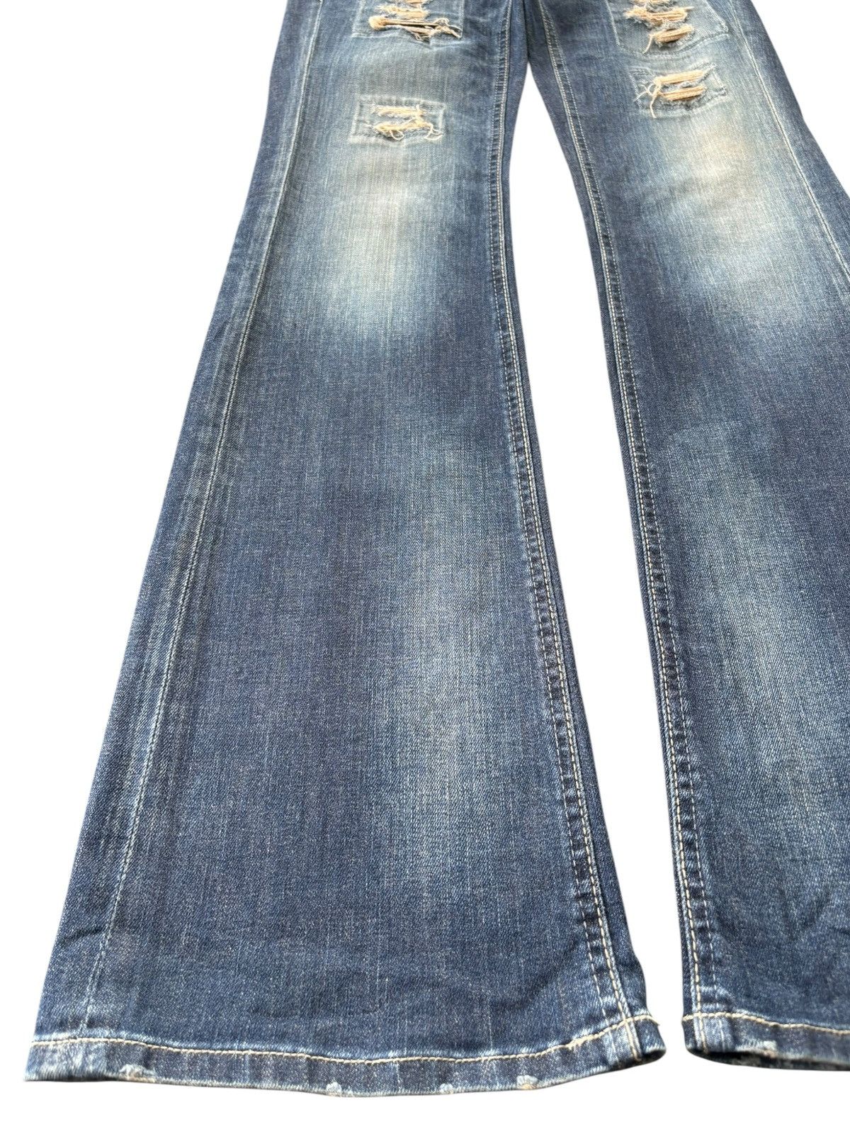 Hysteric Glamour Vintage Japanese Brand Rusty Distressed Low Rise Flare Jeans Size 31" - 6 Thumbnail