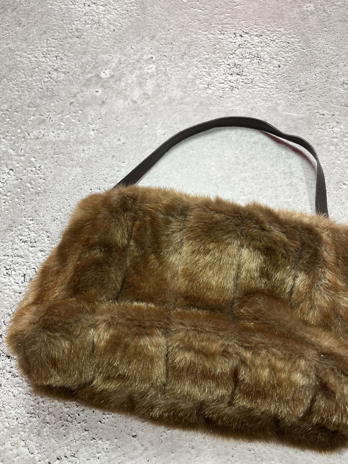 Other Y2K Faux Fur Brown Shoulder Bag 42x28 cm Vintage Style Size ONE SIZE - 16 Thumbnail