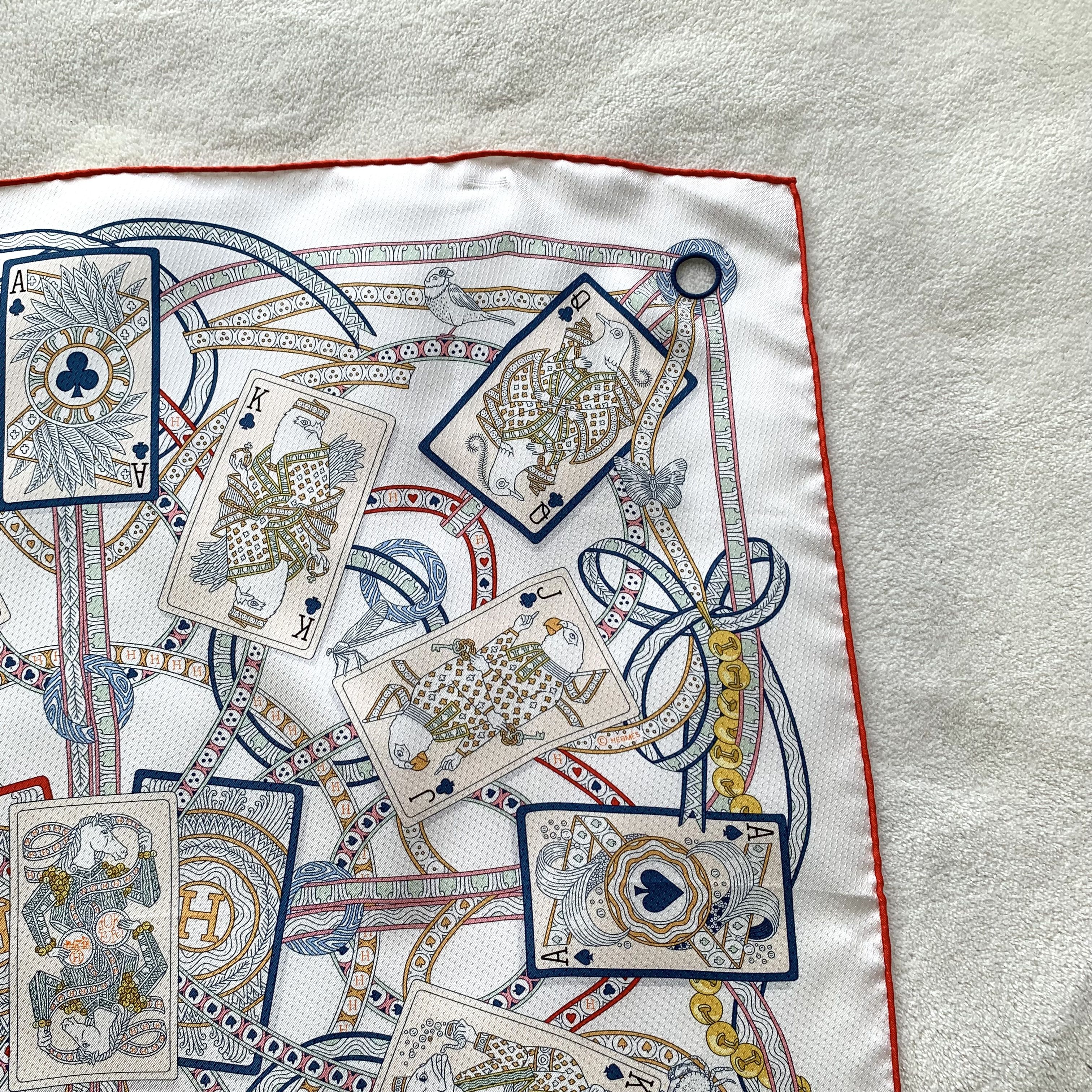 Hermes Hermès Dame De Coeur Silk Scarf White (70×70 cm) Size ONE SIZE - 3 Thumbnail