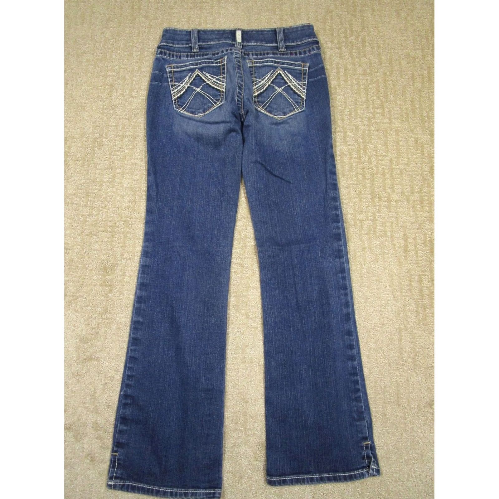 Ariat Ariat Jeans Women 29 Dark Wash Bootcut Denim Southwestern Logo Cowboy 5-Pocket Regular Rise Blue Mens? Size 29" - 3 Thumbnail