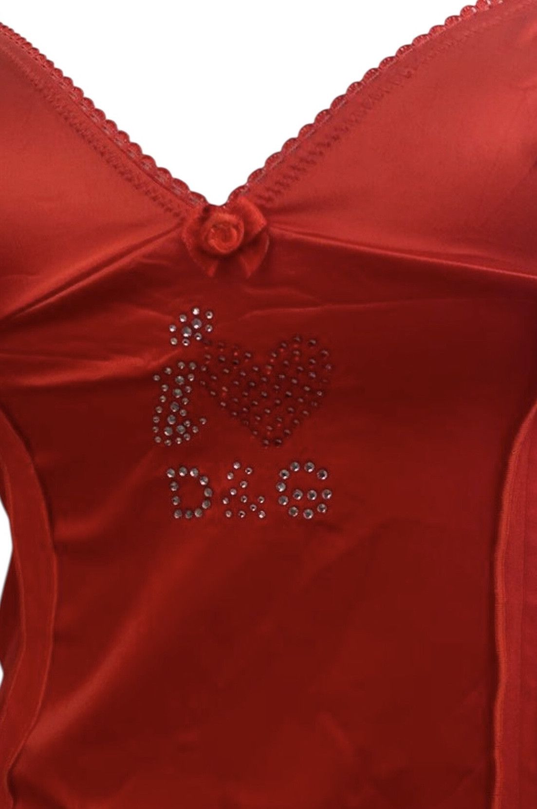 Dolce & Gabbana Dolce & Gabbana Red Rhinestone Heart Tank Size S / US 4 / IT 40 - 3 Thumbnail