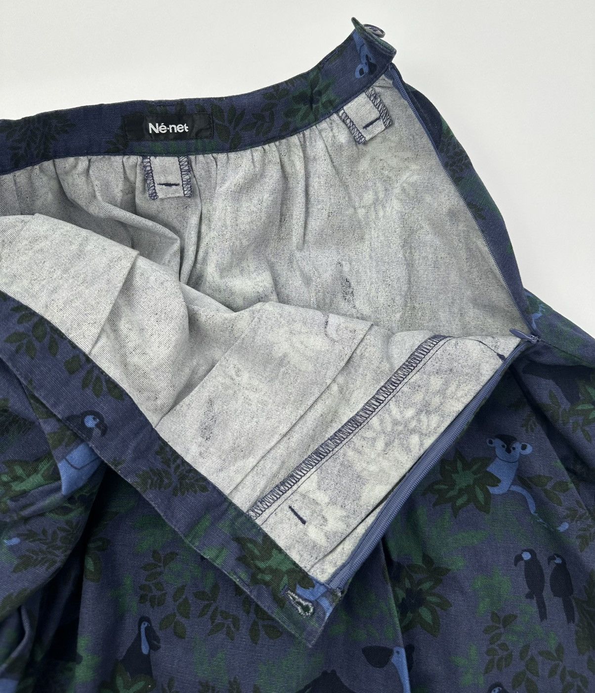 Issey Miyake × Ne-Net Ne-net - Issey Miyake - Jungle Pattern Midi Skirt Size 27" / US 4 / IT 40 - 10 Thumbnail