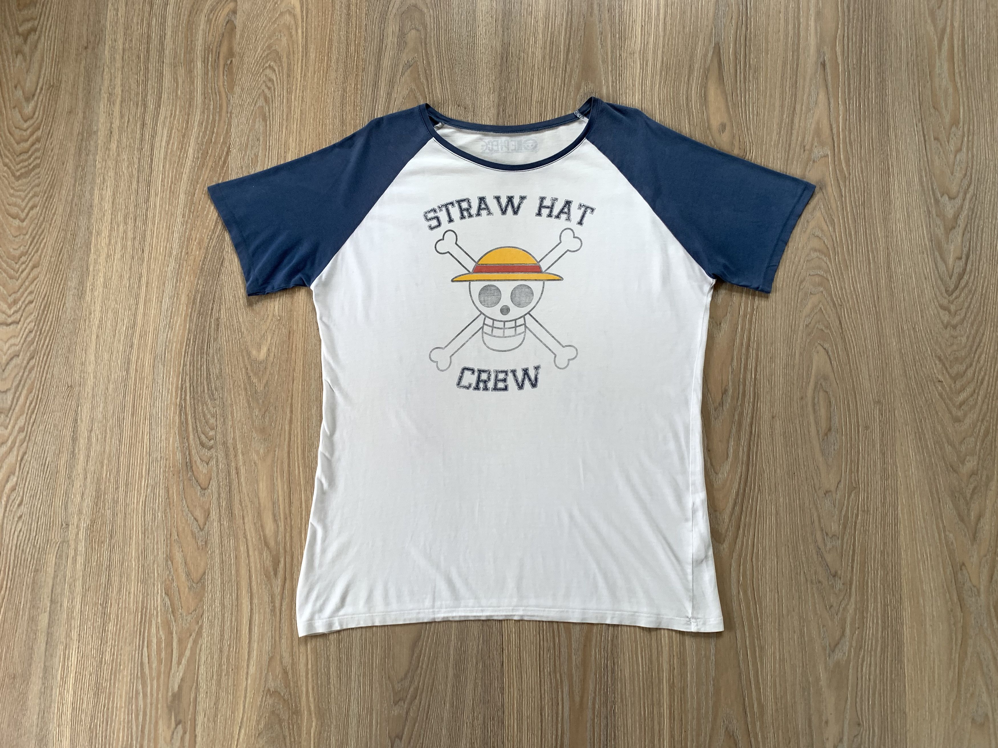 image of One Piece Straw Hat Crew T Shirt in White, Men's (Size Large)