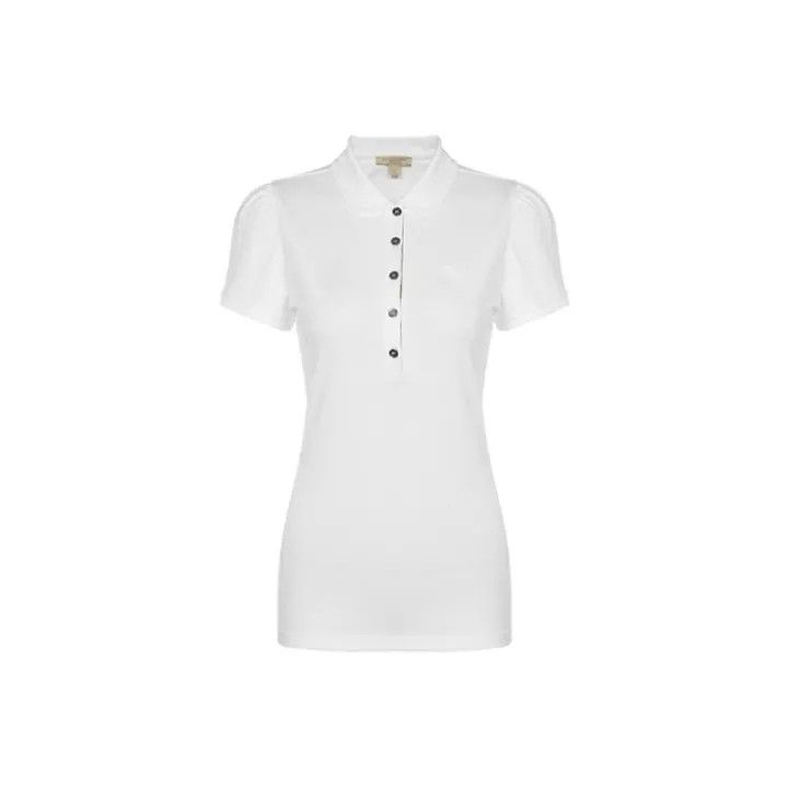 Burberry Burberry White Short Sleeve Polo Shirt 0079 Size M / US 6-8 / IT 42-44 - 1 Thumbnail