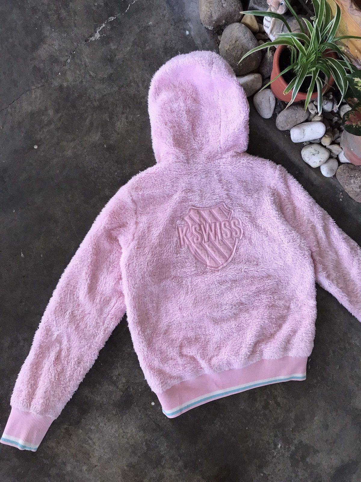 K-Swiss × Vintage K-Swiss Deep Pile Fleece Spellout Jacket Unisex🔥 Size M / US 6-8 / IT 42-44 - 2 Thumbnail