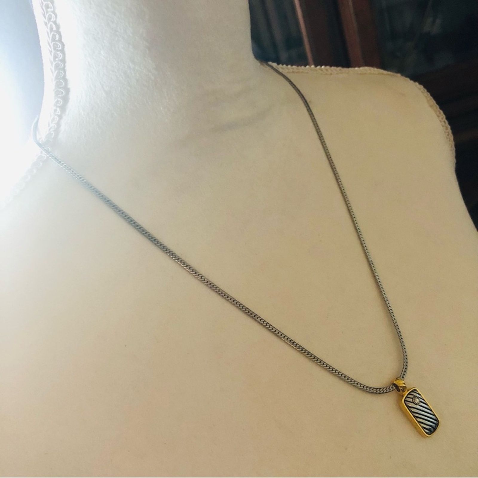 Vintage Vintage gold and silver tone pendant chain necklace Size ONE SIZE - 4 Thumbnail