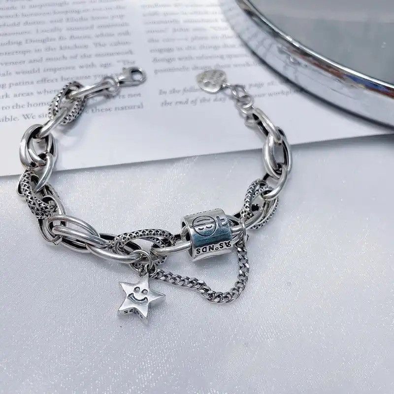 Jewelry Smile Face Thai Silver Female Tank Chains Jewelry Size ONE SIZE - 1 Thumbnail