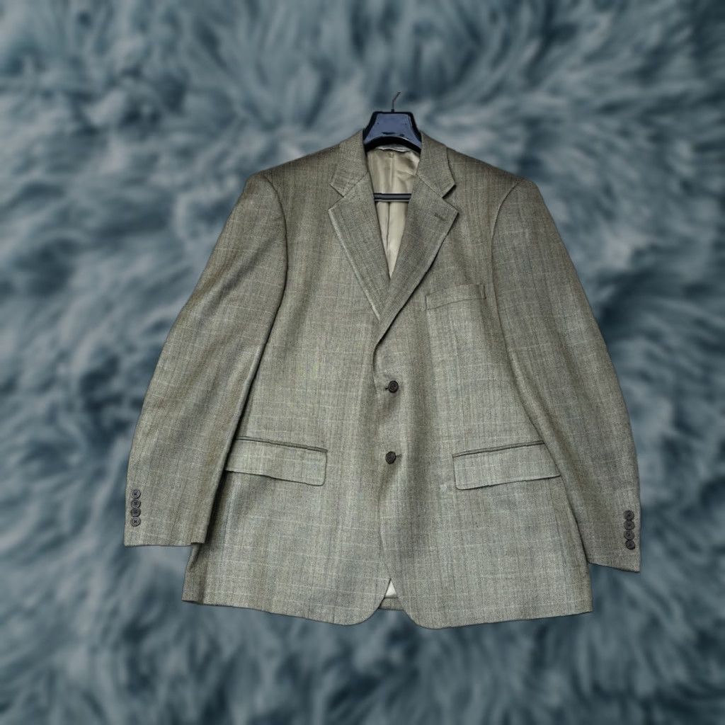 Pronto Uomo Pronto Uomo Blazer Mens 46R Silk Brown Gold Pinstripe Sport Coat Jacket Two-Button 2 Piece Size 46R - 1 Thumbnail