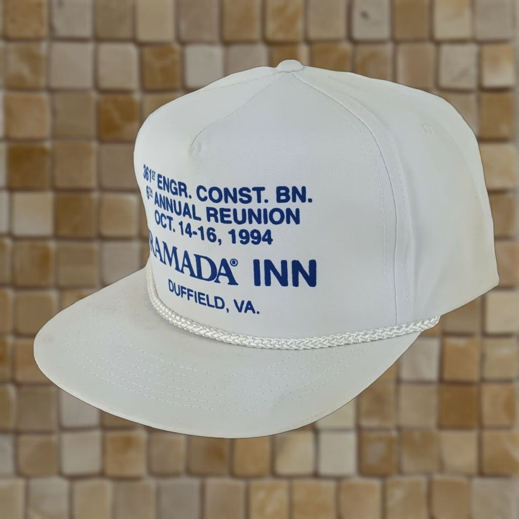 Roper VINTAGE Ramada Inn Adjustable Trucker Hat Snapback Rope White Hipster Cap Hat Men Adjustable White Retro 80s Trucker Hipster Cap Size ONE SIZE - 1 Thumbnail