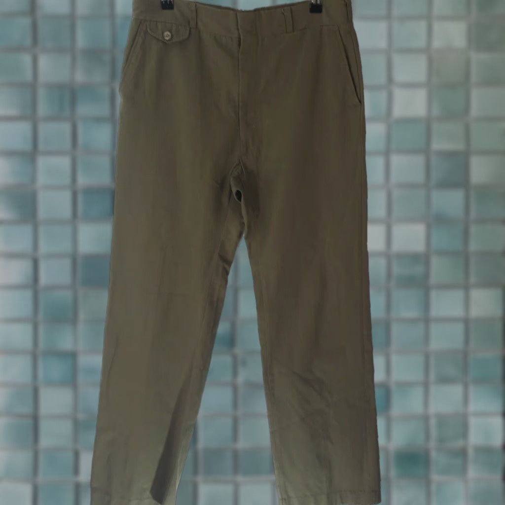 Haggar Haggar Mens Khaki Green Casual Regular Straight Dress Pants Size 33 X33 Size US 33 - 1 Thumbnail