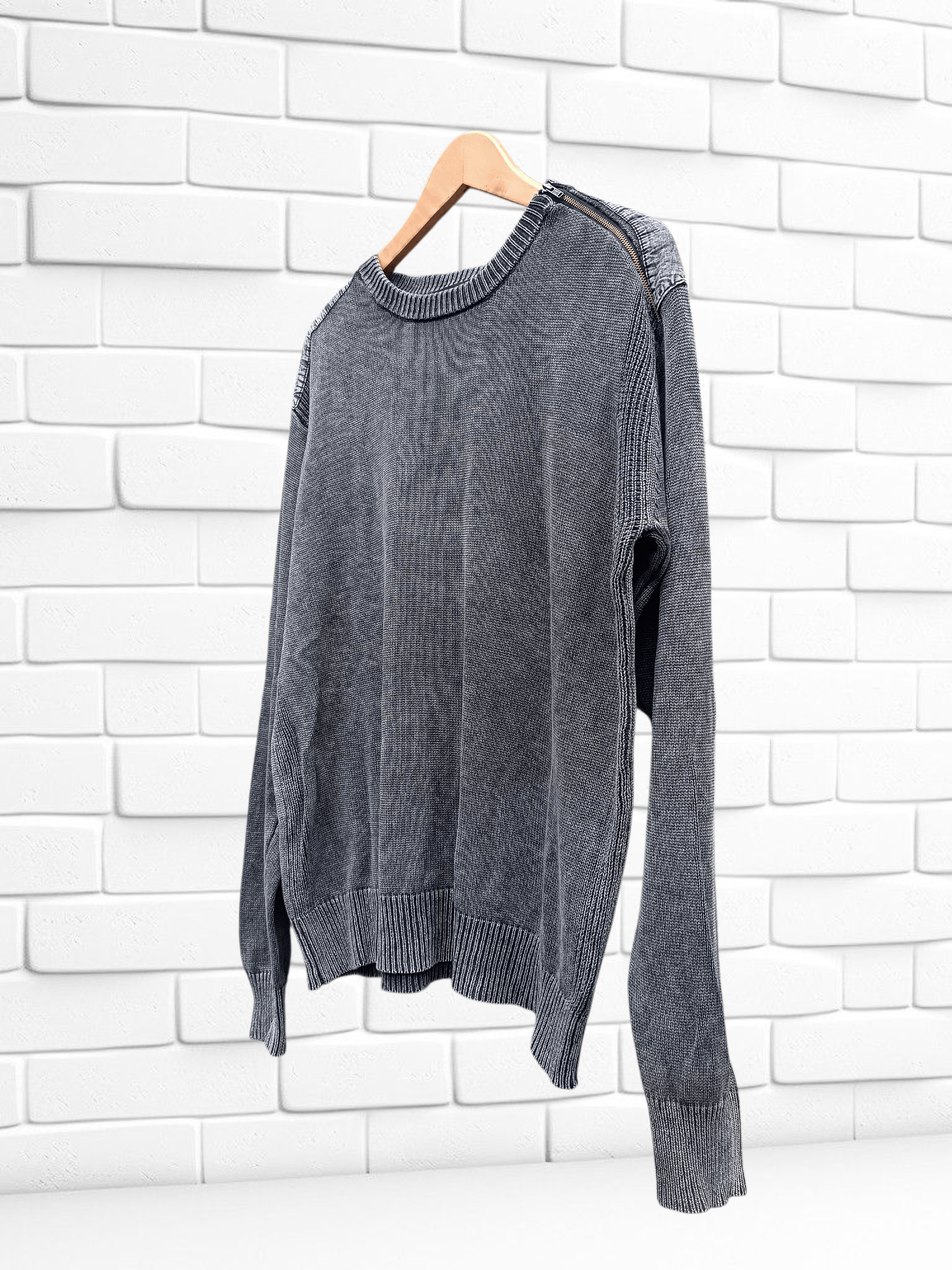 Japanese Brand Stonewashed Crew Neck Knit Yezzy Kanye West Style Size US XL / EU 56 / 4 - 2 Thumbnail
