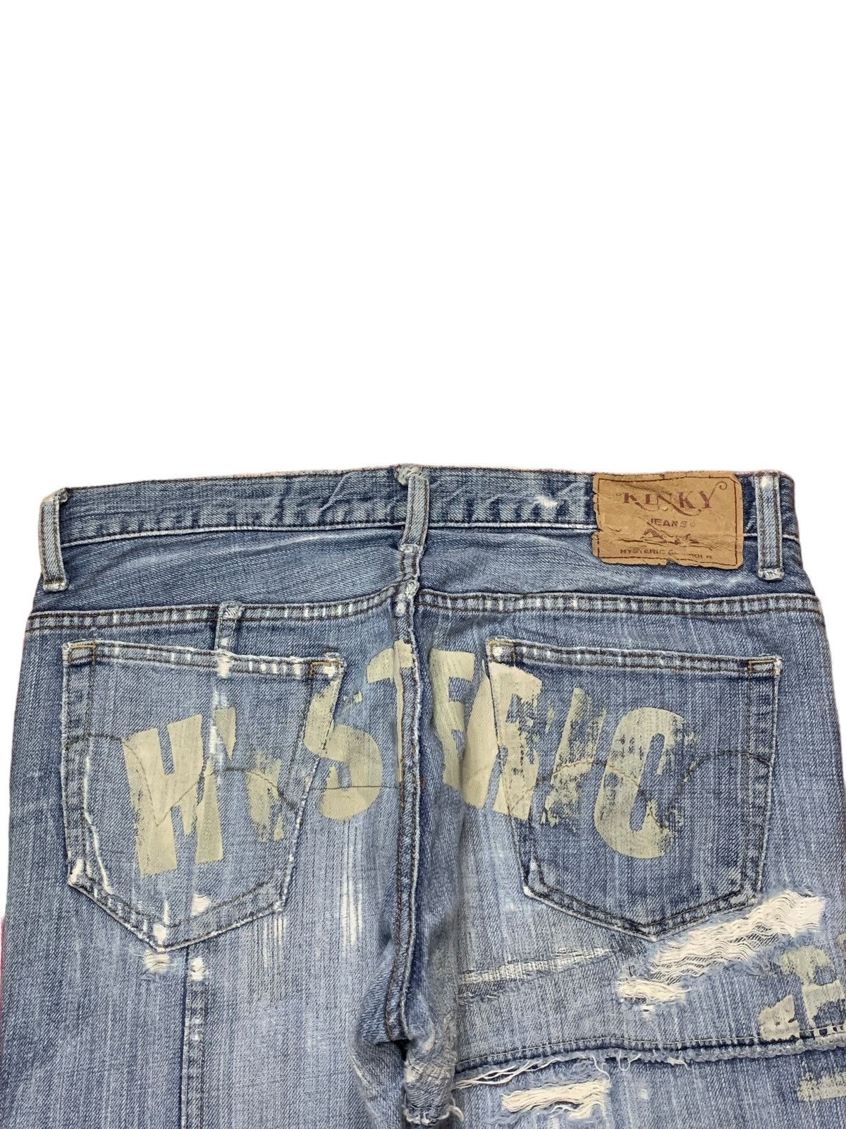 Hysteric Glamour × Japanese Brand Vintage Hysteric Kinky Blue Wash Distressed Jeans Shorts Size 31" - 8 Thumbnail
