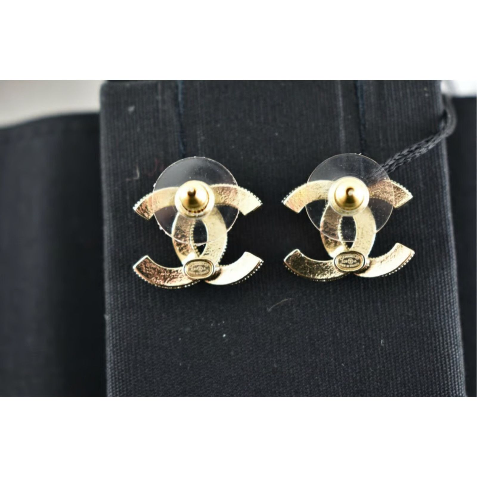 Chanel Chanel Gold Pearl Strass Crystal Statement Stud Earrings Size ONE SIZE - 8 Thumbnail