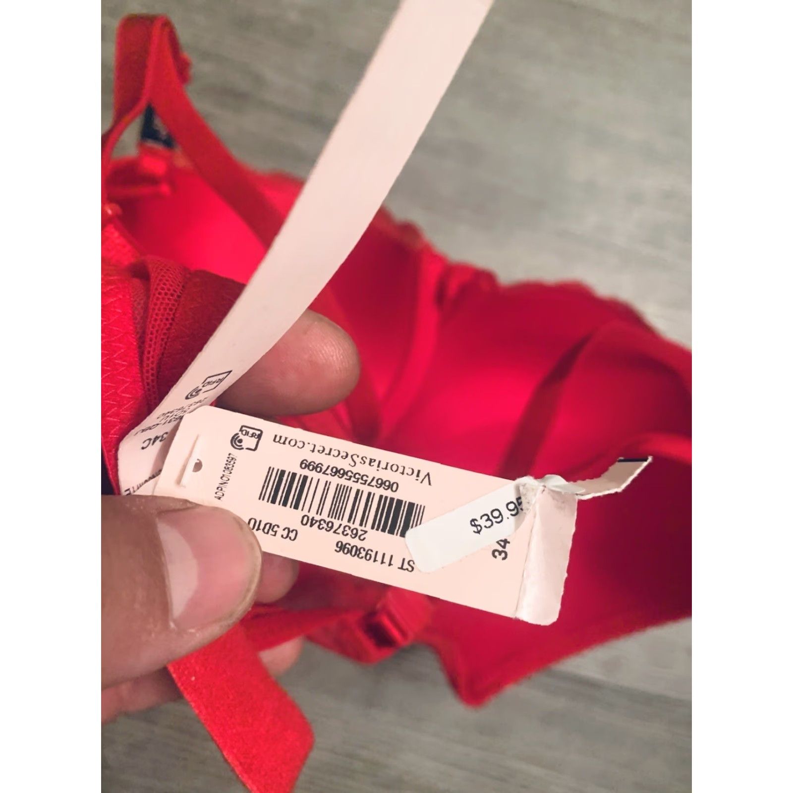 Victoria's Secret VINTAGE? Victoria's Secret PINK Pushup Bra 34C Red Womens Underwired Cup C 34 Supportive Lift Size ONE SIZE - 4 Thumbnail