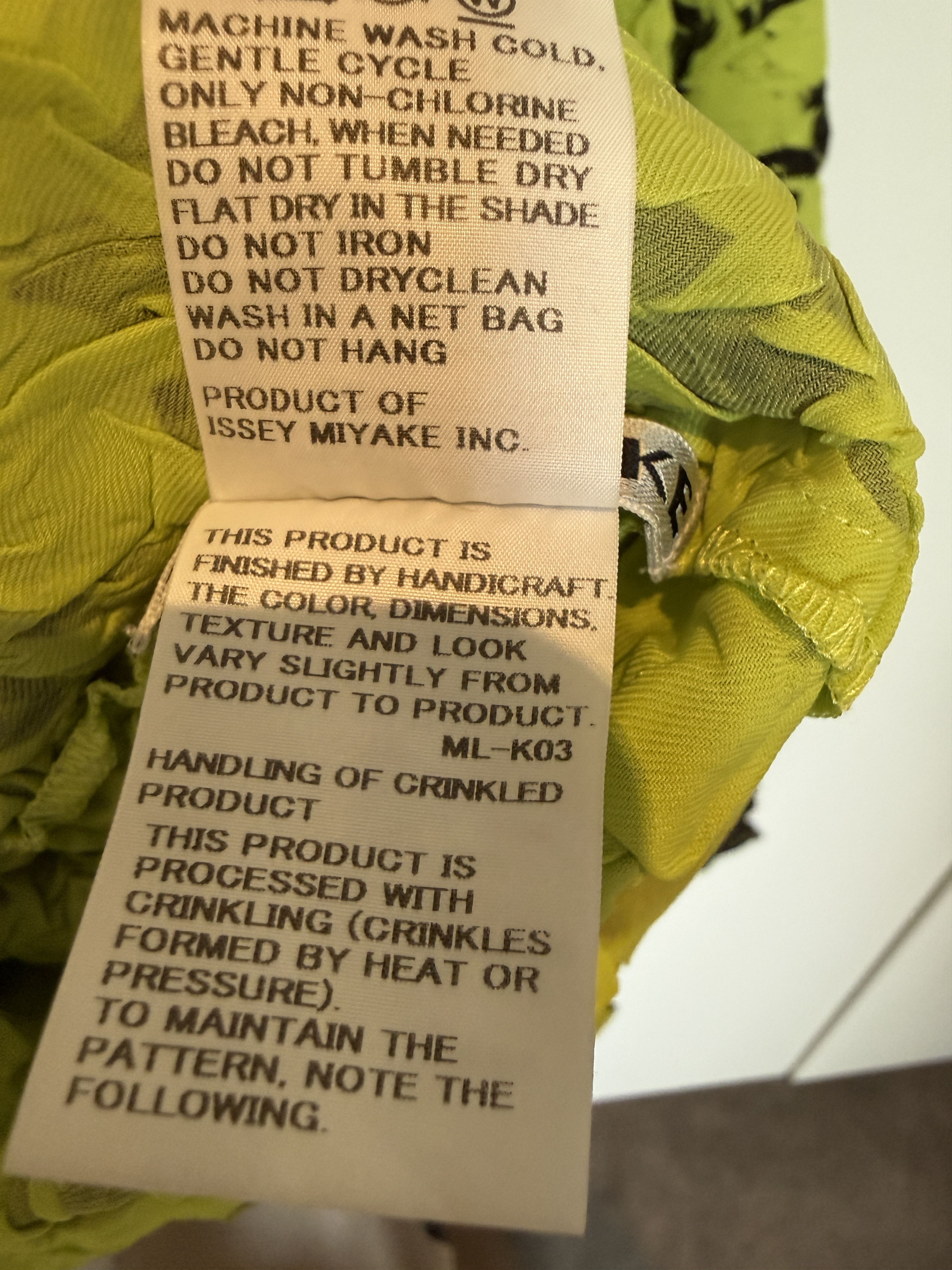 Issey Miyake Issey Miyake Archival Acid Green Crinkled Leaf Print Size S / US 4 / IT 40 - 4 Thumbnail