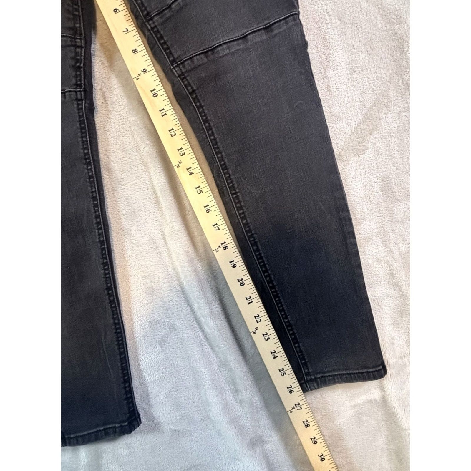 Vintage No Boundaries Jeans Women's 11 Skinny High Rise Black Denim Jeans Black 5-Pocket Pockets Stretch Womens Jeans Size 32" / US 10 / IT 46 - 7 Thumbnail