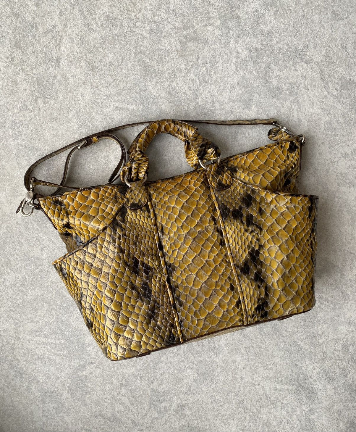Giorgio Armani Giorgio Armani Python Style Calfskin Shoulder Travel Bag Size ONE SIZE - 5 Thumbnail