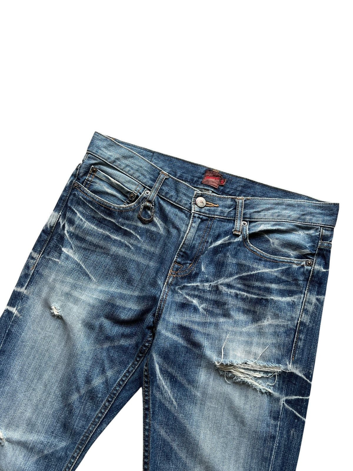 JACKROSE Jackrose Distressed Whiskers Flare Denim Size US 34 / EU 50 - 6 Thumbnail