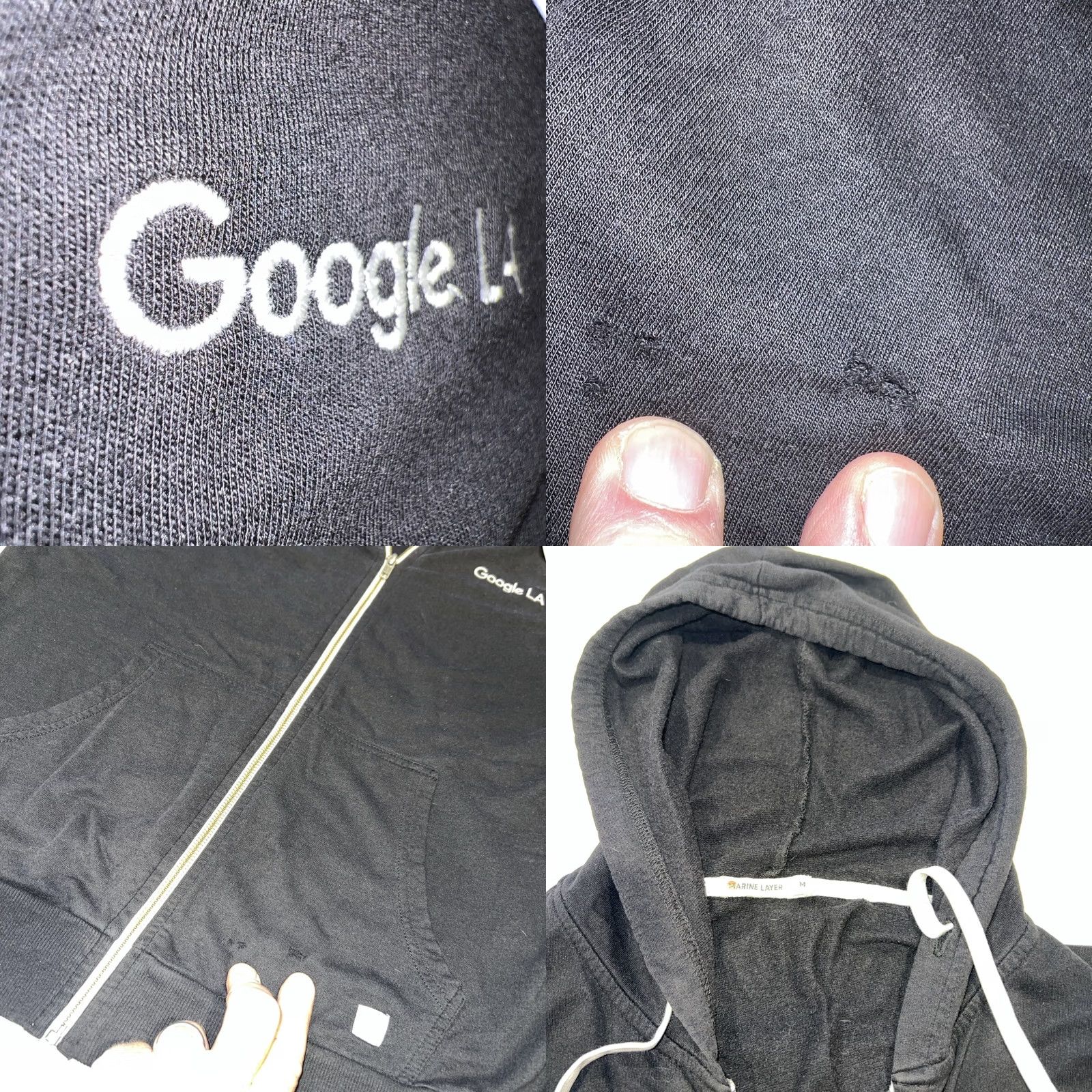 Marine Layer VINTAGE Marine Layer Hoodie Full Zip Sweatshirt Unisex Adults M Black Logo Tech All Seasons Hooded Size M / US 6-8 / IT 42-44 - 8 Thumbnail