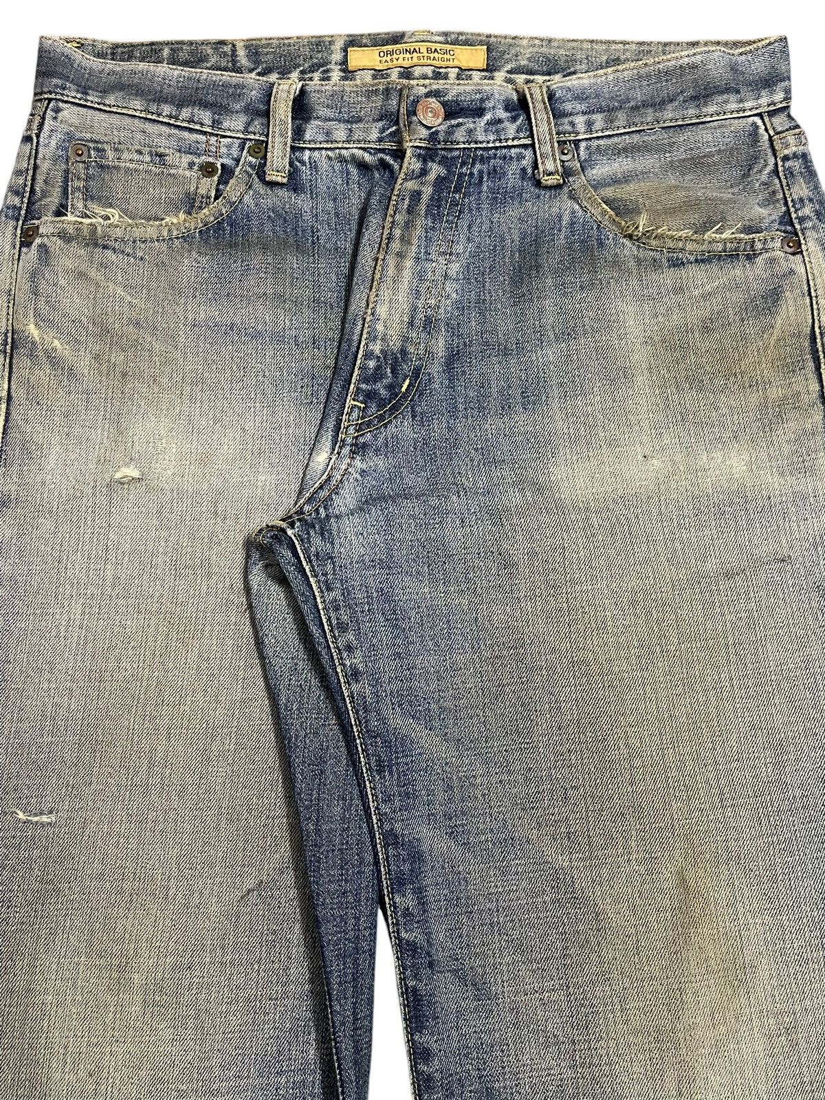Uniqlo Vintage Japanese Uniqlo Mud Wash Style Distress Loose Jeans Size US 34 / EU 50 - 4 Thumbnail