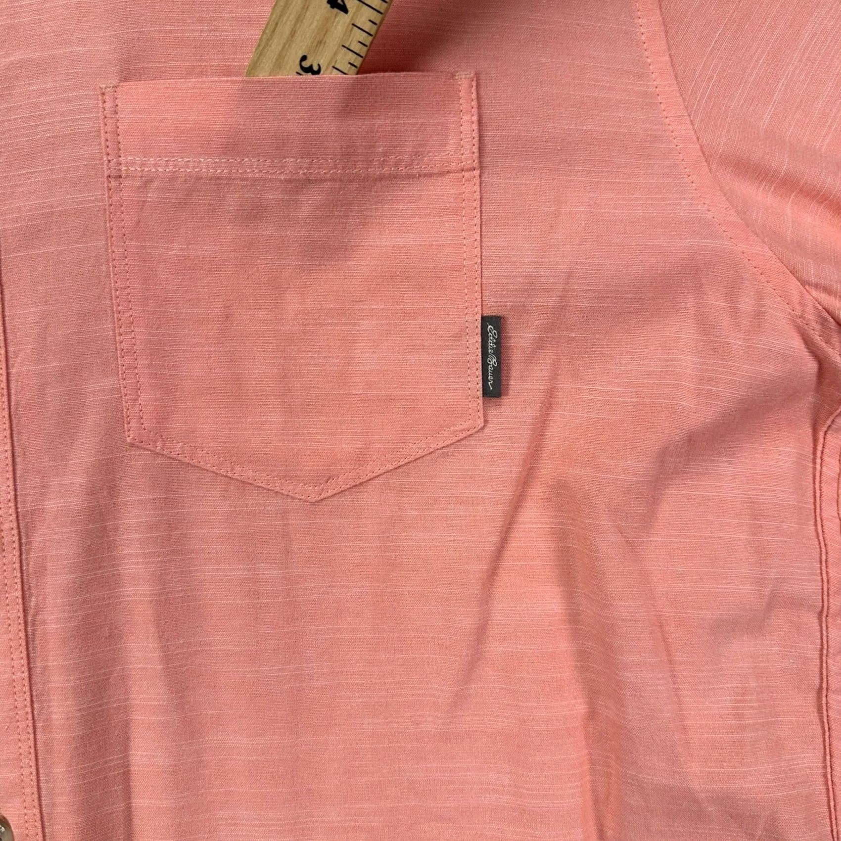 Eddie Bauer Eddie Bauer Button-Down Shirt Mens Large Peach Pocket Lightweight Classic Fit Shirt Size US L / EU 52-54 / 3 - 5 Thumbnail