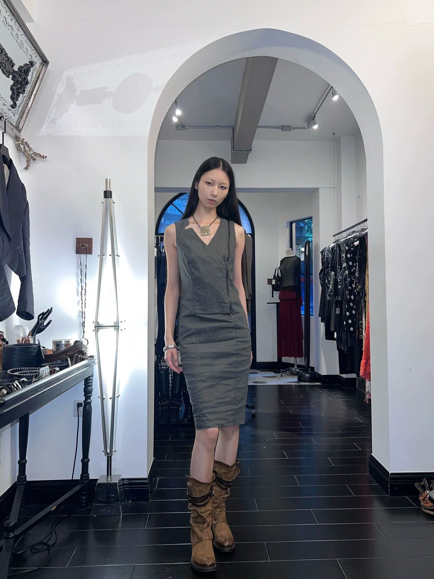 Other German Brand Vintage Zipper Bodycon Cami Dress Size S Size S / US 4 / IT 40 - 1 Thumbnail