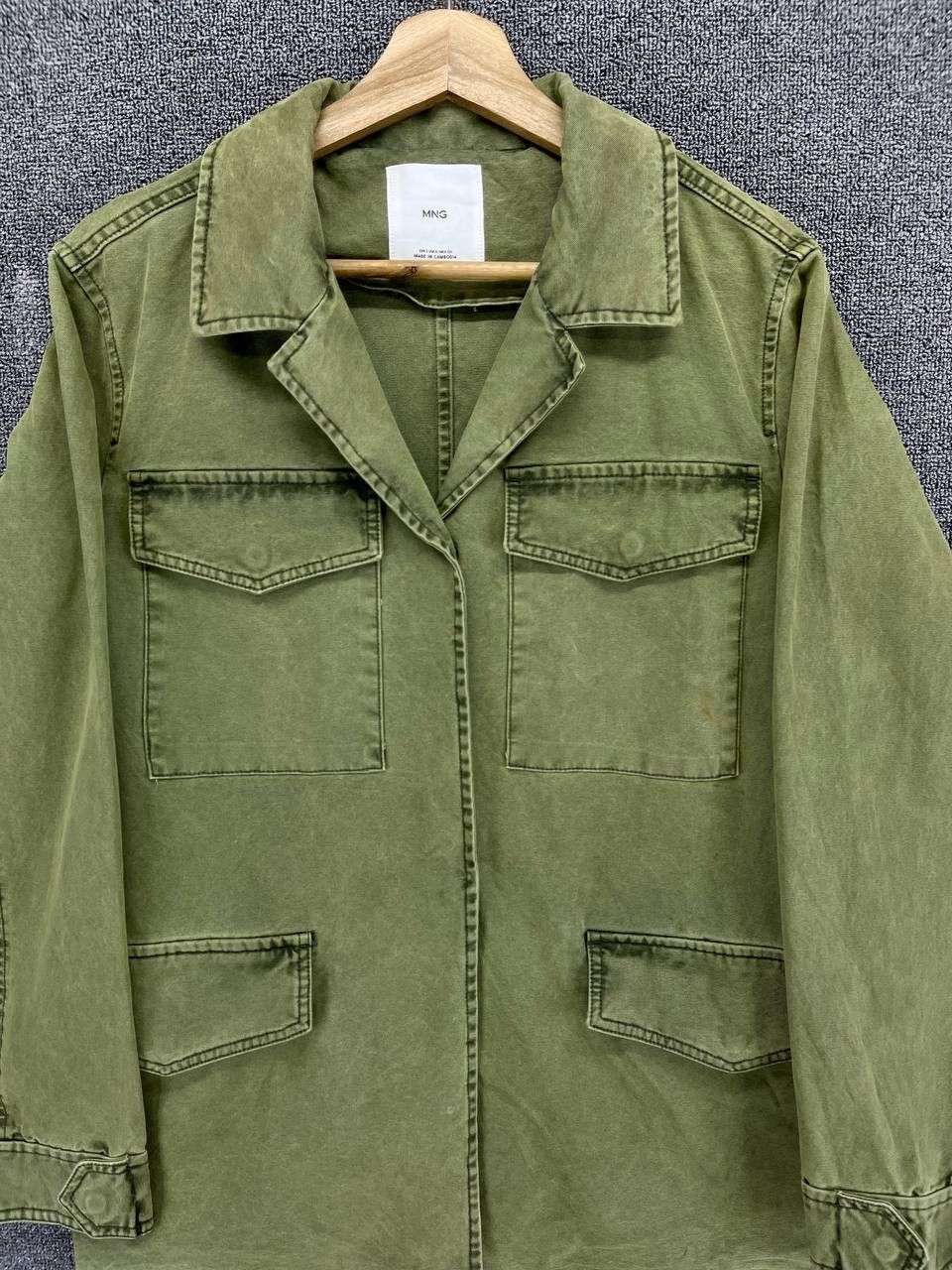 Mango Vintage MNG Military Army Olive Green Jacket Size US S / EU 44-46 / 1 - 4 Thumbnail