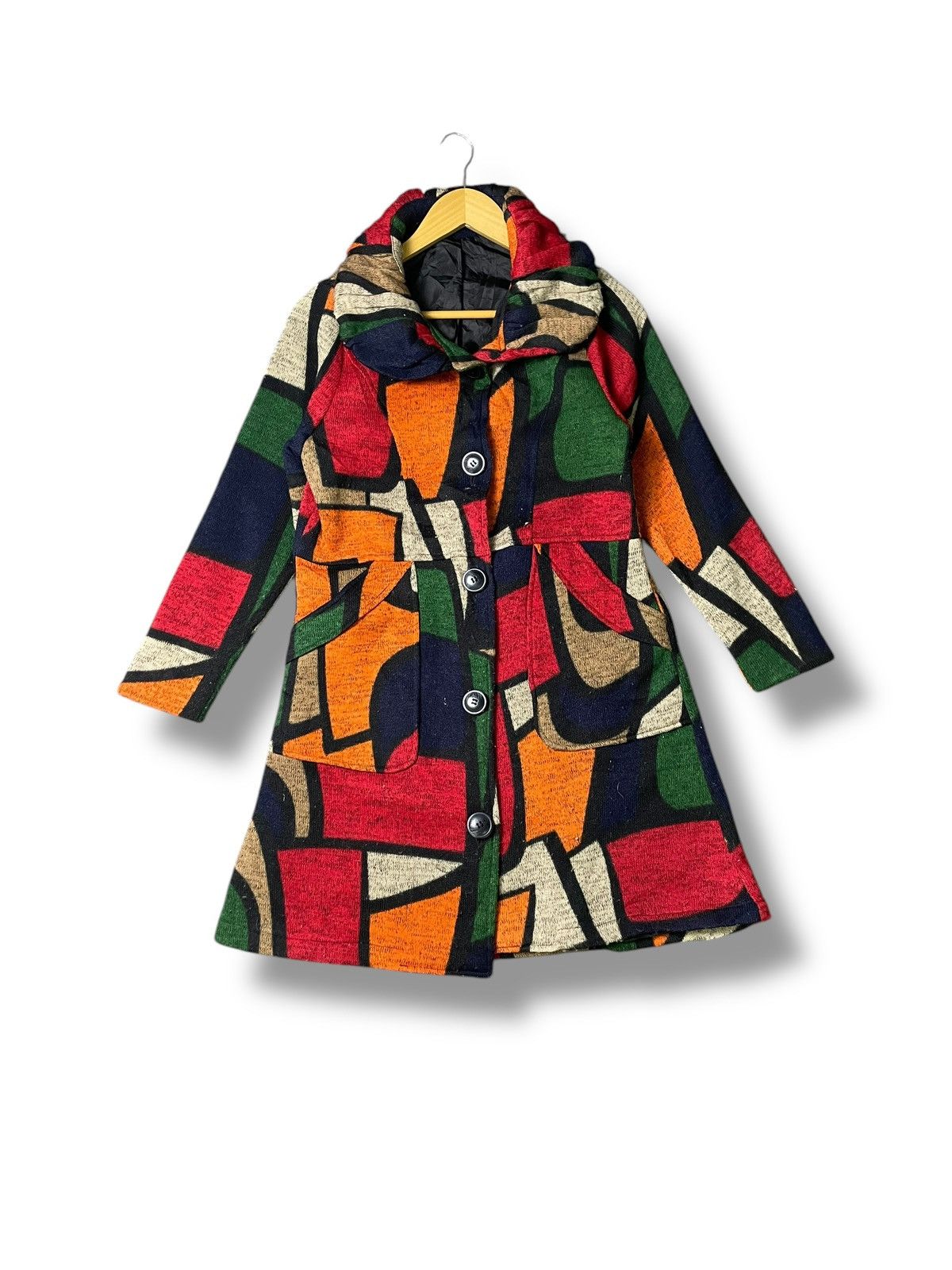 Designer × Japanese Brand × Vintage Jollie Femme Abstract Wool Long Coat (50) Size US XS / EU 42 / 0 - 1 Thumbnail