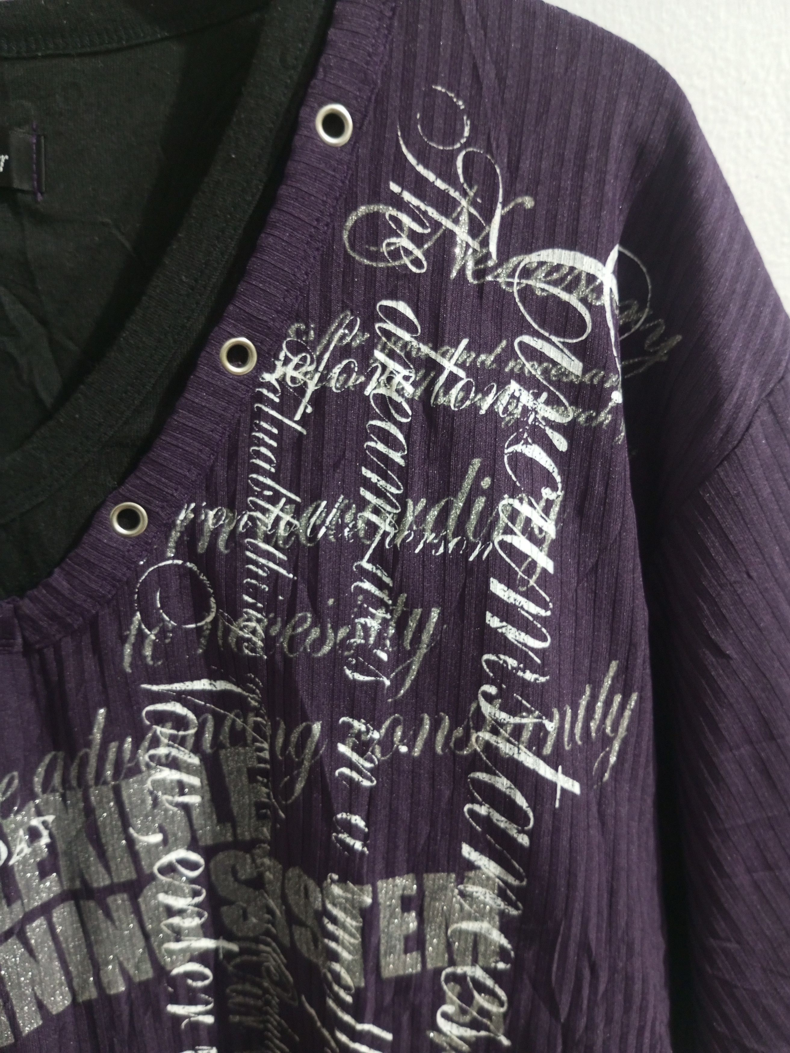 Japanese Brand × Vintage Vintage Beaumont carr poem double layers purple tee Size US XL / EU 56 / 4 - 4 Thumbnail