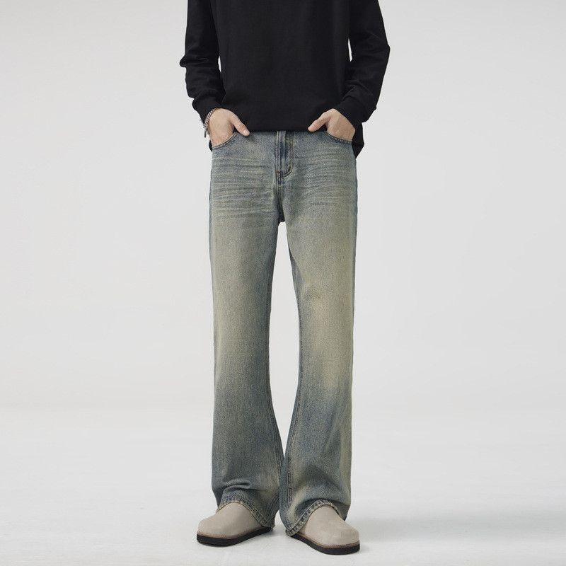 Japanese Brand Men's Retro Cleanfit Curved Bootcut Jeans Size US 32 / EU 48 - 2 Thumbnail
