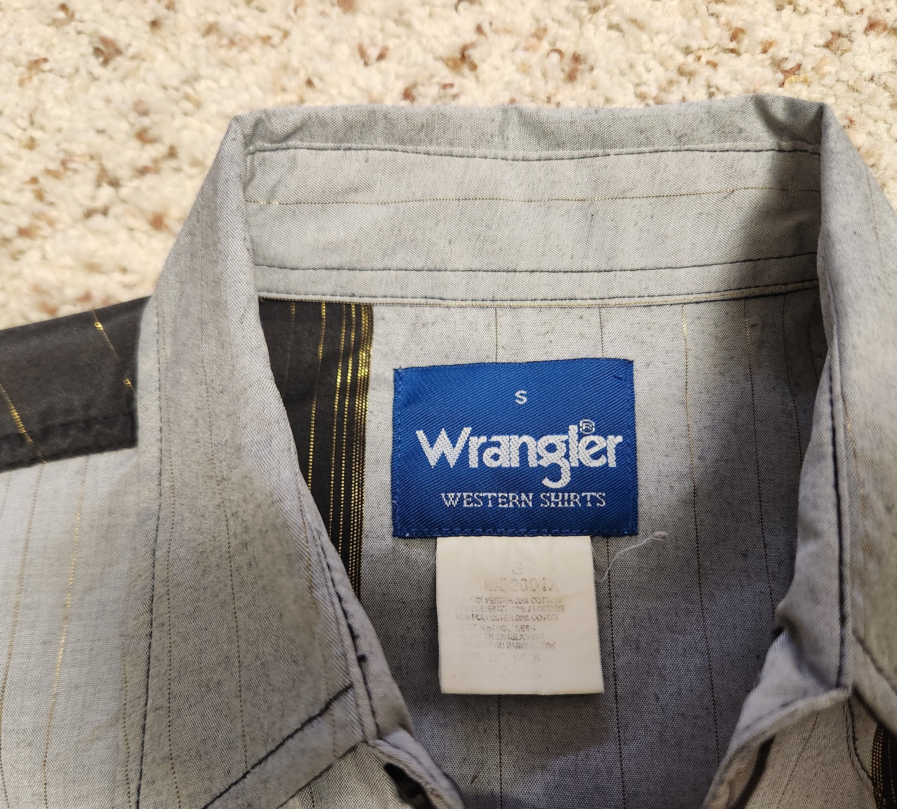Wrangler men's Western shirt S Wrangler vintage 1980s stripe metallic Size US S / EU 44-46 / 1 - 8 Thumbnail