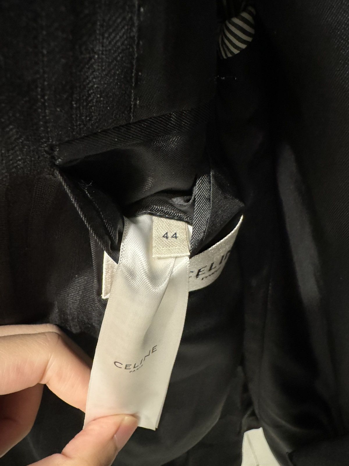 Celine × Hedi Slimane BOXY JACKET IN STRIPED WOOL AND MOHAIR Size 44L - 6 Thumbnail