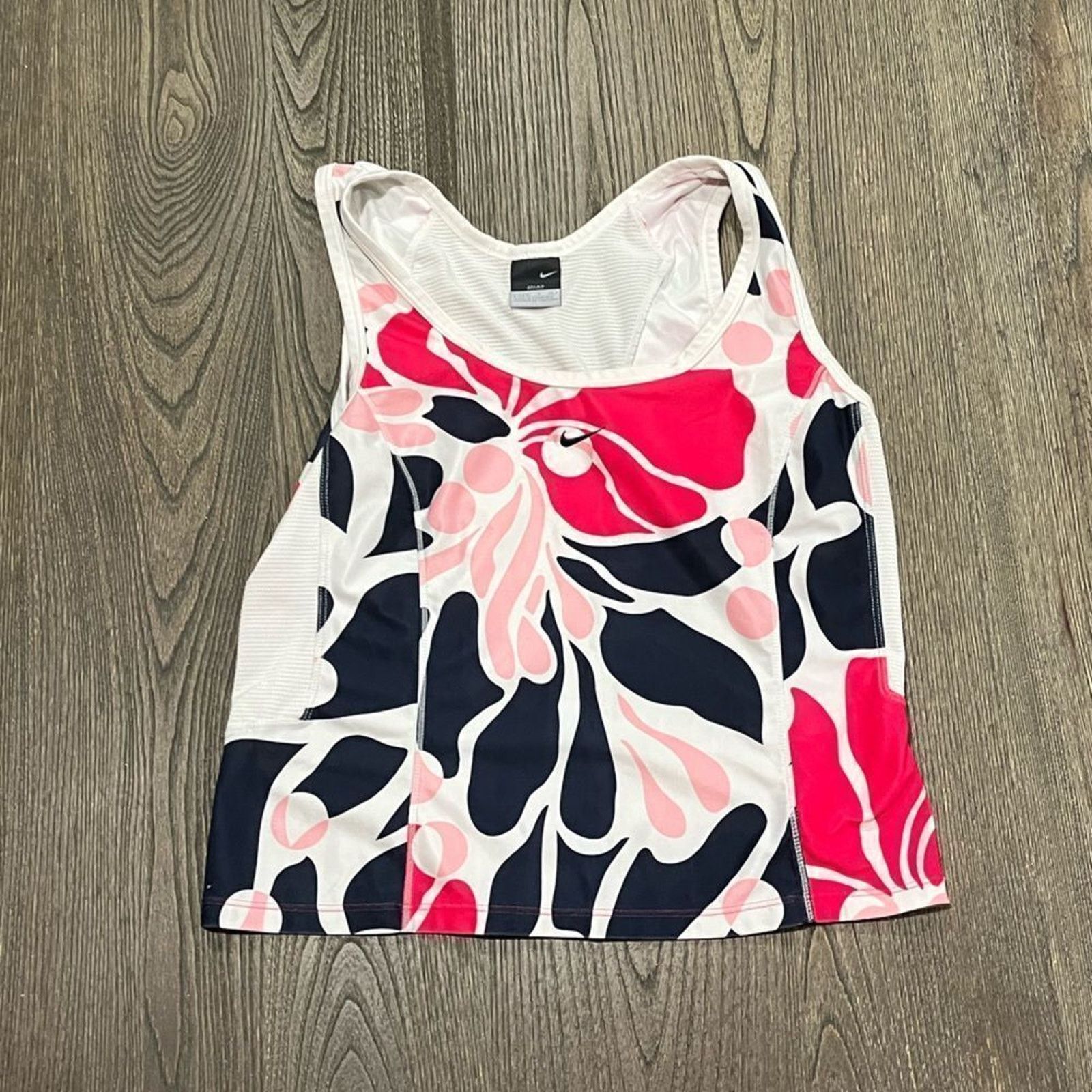 Nike Nike Tank Floral Dri Fit Scoop Neck Mesh Sleeveless Pink S Size S / US 4 / IT 40 - 1 Thumbnail