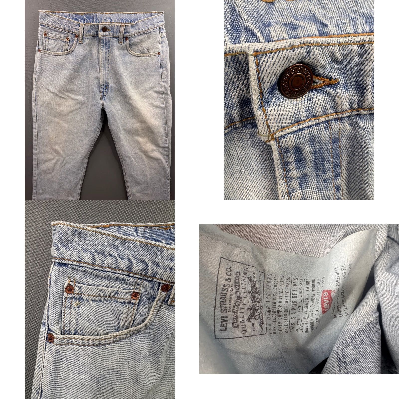 Levi's VINTAGE Levi's 505 Jeans Men 36x32 Light Wash Straight Denim 90s Vintage Style Mens Jeans Size US 36 / EU 52 - 8 Thumbnail